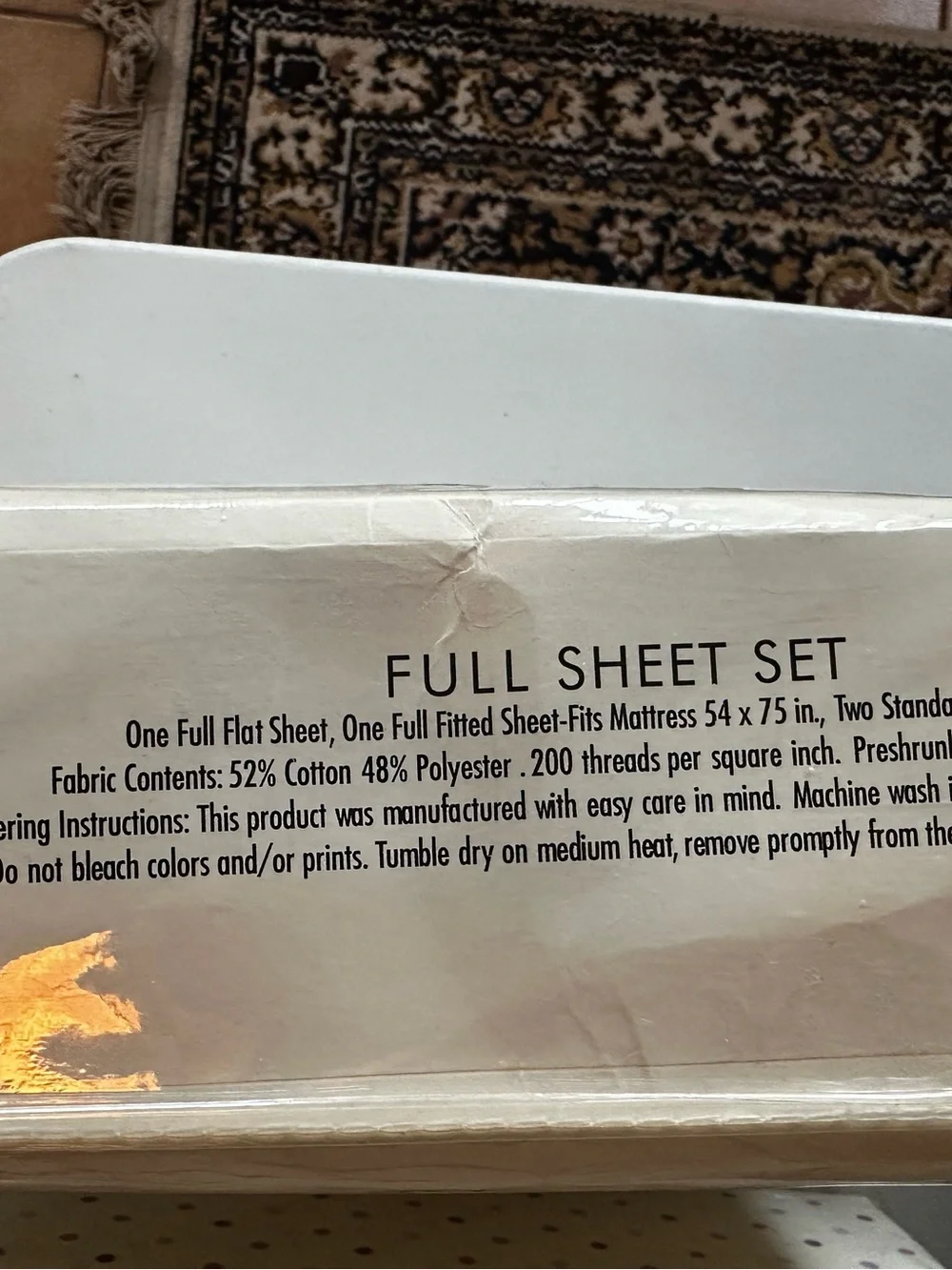 Luxury Percale 200-Thread Full Sheet Set in Ivory